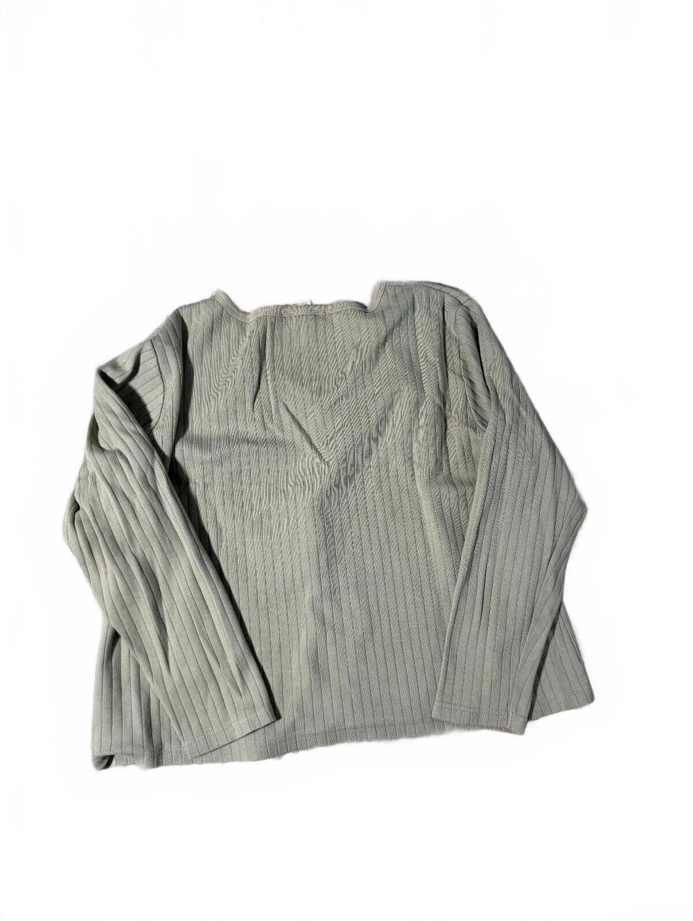 Eddie Bauer Light Sage Green Cotton Ribbed Cardigan Size XL - Picture 2 of 5
